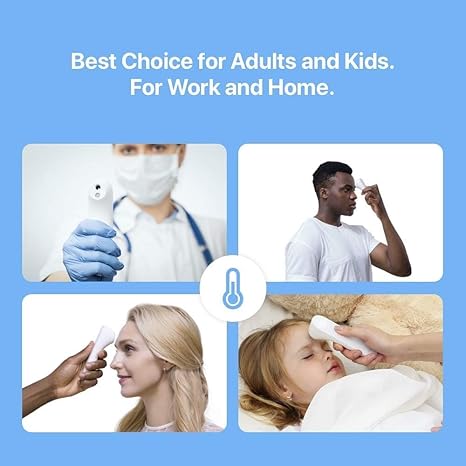 No-Touch Forehead Thermometer for Adults, Kids, Babies – FSA HSA Eligible, 3 Ultra-Sensitive Sensors, Quiet Vibration Feedback, Digital Large LED Display, Easy to Use for Home & Nurses