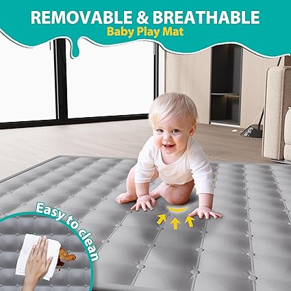 Foldable Playpen for Babies & Toddlers – Portable 71"x59" Play Area with Mat, Indoor & Outdoor, Light Green