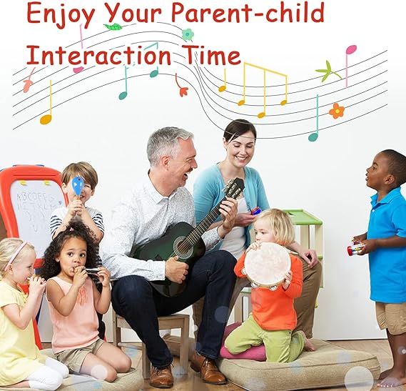 Toddler Musical Instruments, Wooden Percussion Instrument Toy Set for Kids, Baby & Preschool Educational Musical Toys with Storage Bag