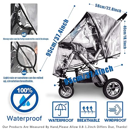 Stroller Rain Cover – Universal Waterproof, Windproof Weather Shield for Baby Travel