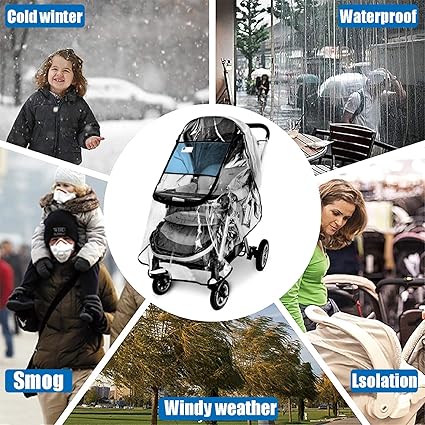 Stroller Rain Cover – Universal Waterproof, Windproof Weather Shield for Baby Travel