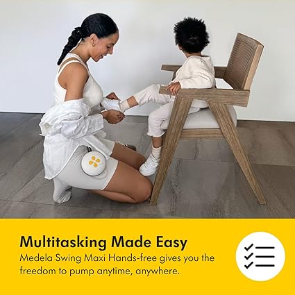 Swing Maxi Hands-Free Breast Pump | Easy, Intuitive, Ideal for On The Go Double Electric Hands Free Breast Pump