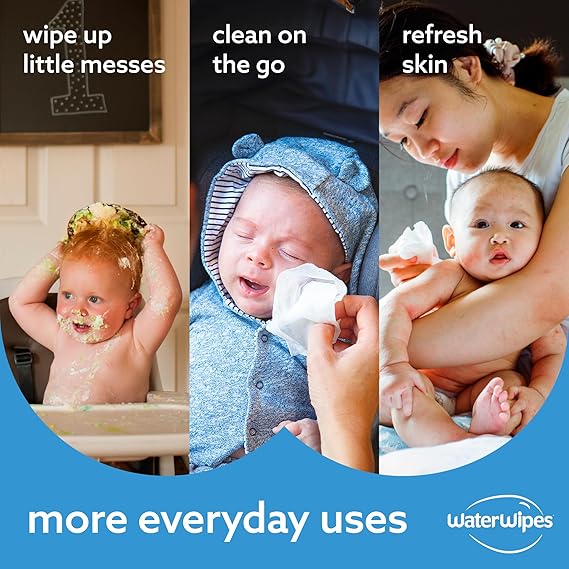 Sensitive Baby Wipes – 3-in-1 Cleansing, Caring & Protecting, 99.9% Water, Unscented & Hypoallergenic, 540 Count (9 Packs)