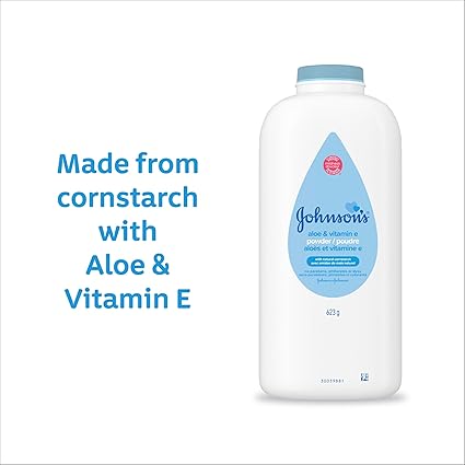 Baby Powder – Natural Cornstarch with Aloe & Vitamin E, Hypoallergenic, Paraben & Dye-Free, 22oz (3 Pack)