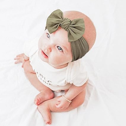 22 PCS Baby Headbands Soft Nylon Hairbands with Bows, Girls Hair Accessories for Newborn, Infant, Toddler, Kids, Handmade