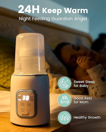 8-in-1 Fast Baby Milk Warmer with Timer for Breastmilk or Formula, Accurate Temperature Control, with Defrost, Sterilizing, Keep Warm, Heat Baby Food Jars Function